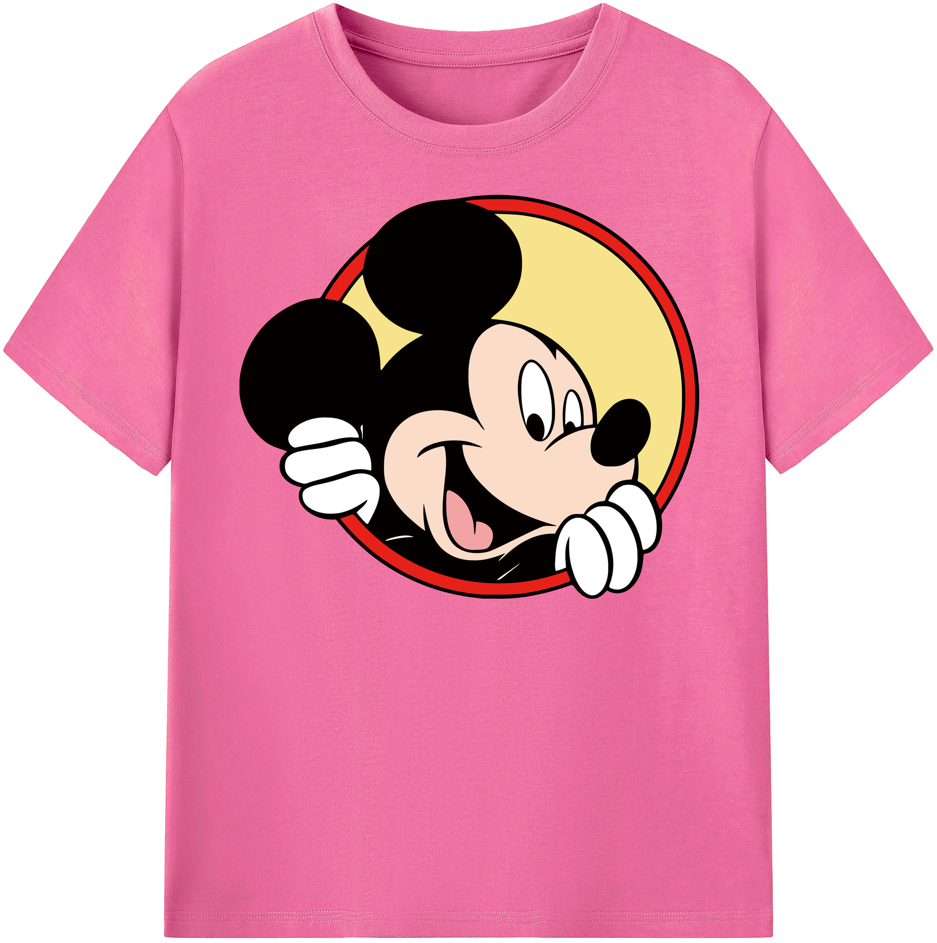 （画像用） ミッキーマウス Mickey Mouse レディースカジュアルプリントTシャツ（綿100％）